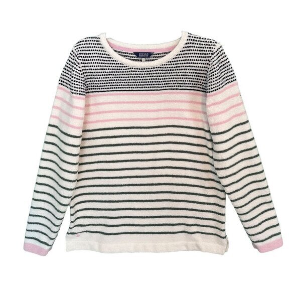 JOULES Womens Chenille Seaham Striped Pullover Jumper US 10 Crew Neck Knit - Picture 2 of 14